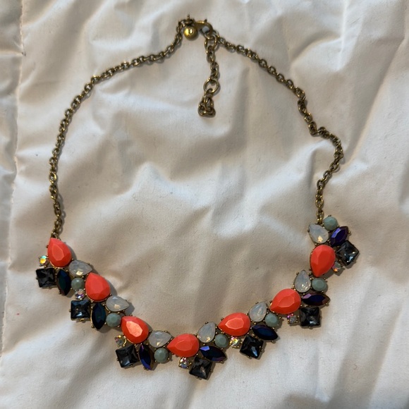 J. Crew Jewelry - J. Crew Orange and Blue Beaded Necklace